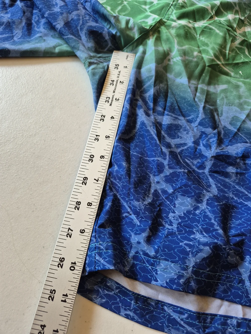 Men's Blue & Green Gradient Swim Board Shorts 4899